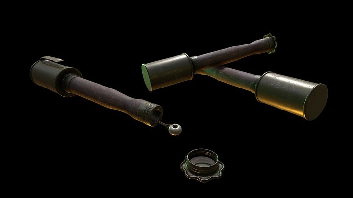 Stielhandgranate 17 German WW1 Game ready model