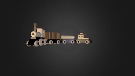 Wooden toy train 3D Model