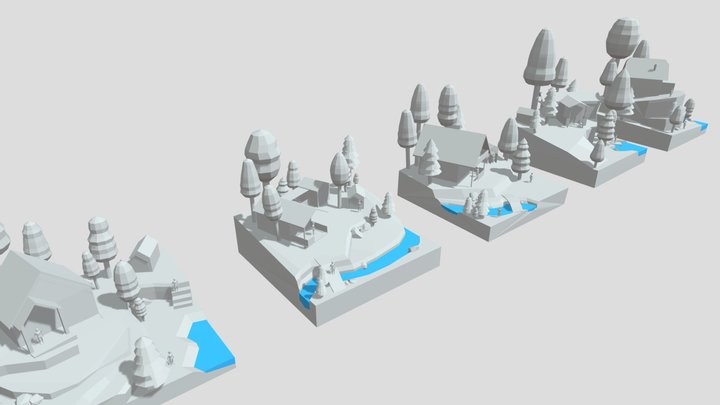 Granny's house - Diorama and House blockout 3D Model