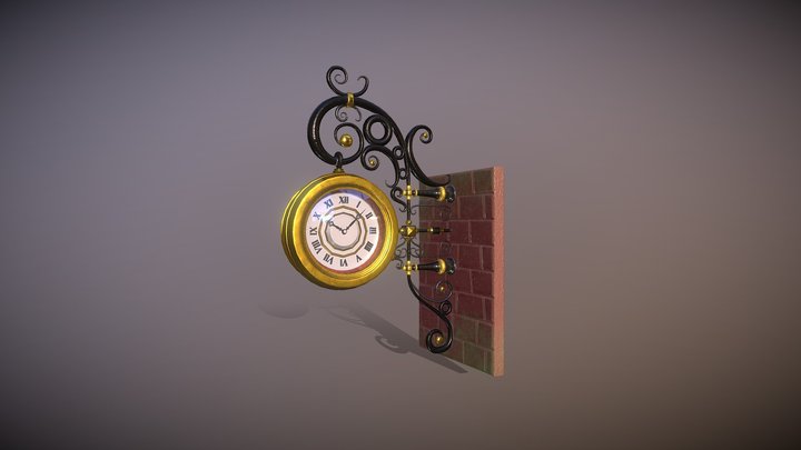 Street Clock - Handcrafted Elegance 3D Model