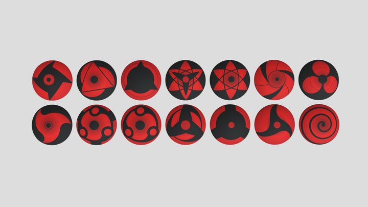 All Naruto's Sharingans 3D Model