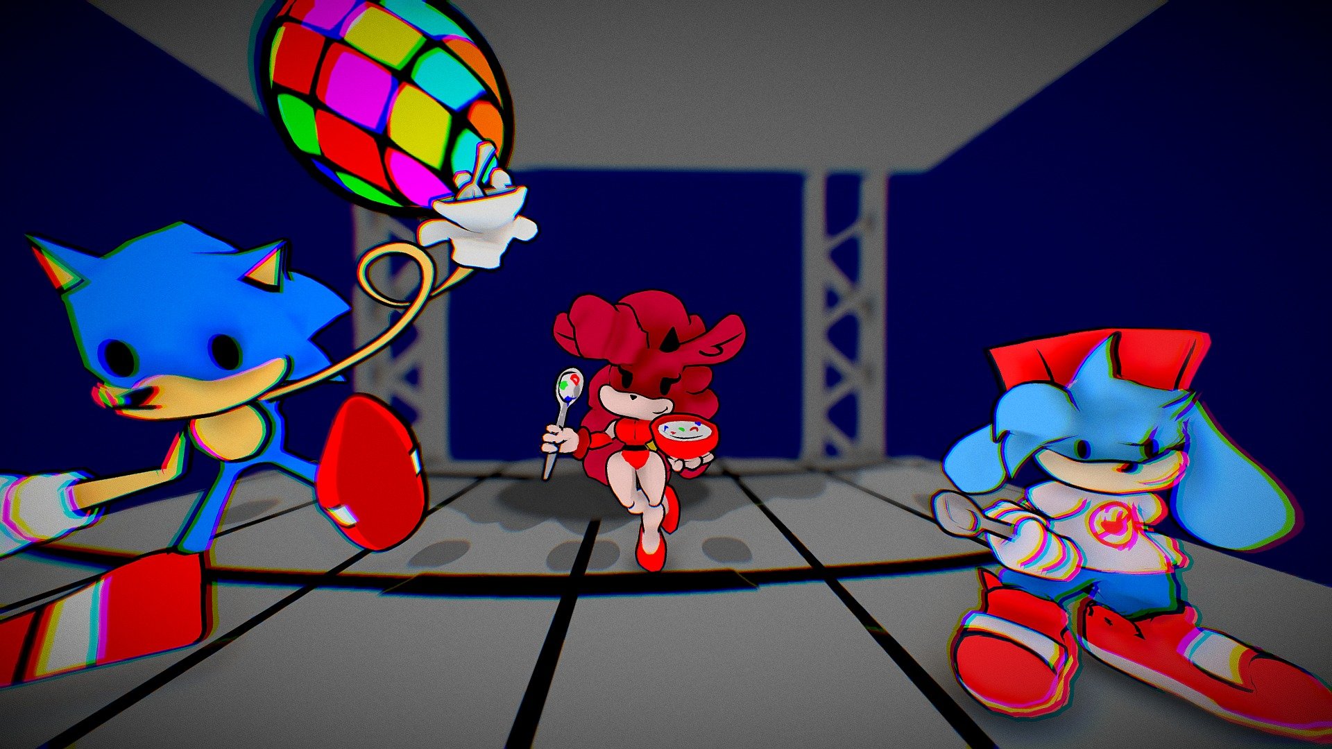 Vs Sonic.exe 360° - 3D animation Milk Vs Sunky.mpeg Friday Night Funkin' 