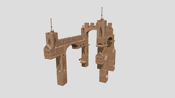 Block Castle 3D Model