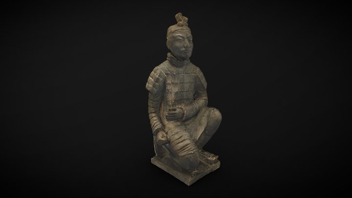 Chinese Kneeling Archer Qin Dynasty Raw Scan 3D Model