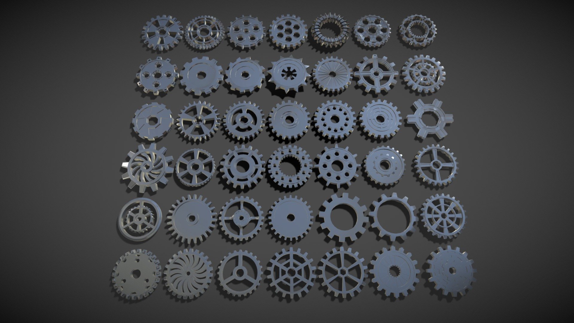 42 low poly gears - 3D model by 3d.armzep (@3d.armzep) [73c4a19]