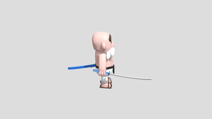 Samurai Swordsman Mini Character 3D Model
