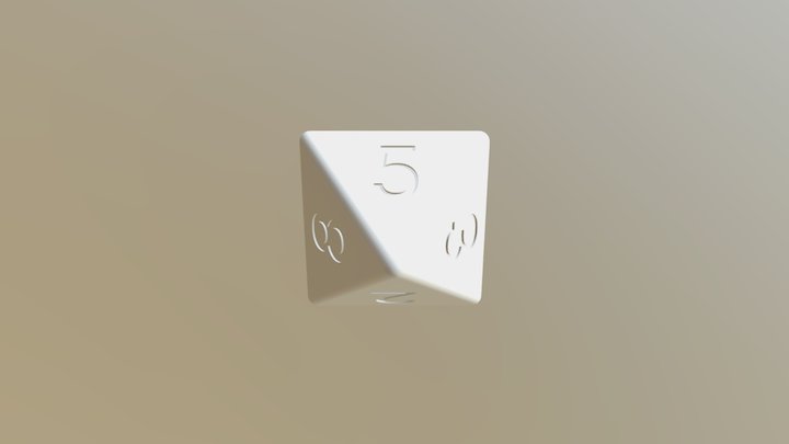 Dé 8 Faces avec chiffres 3D Model
