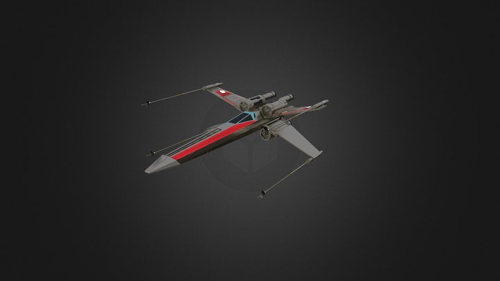 Custom Chrome X-Wing 3D Model