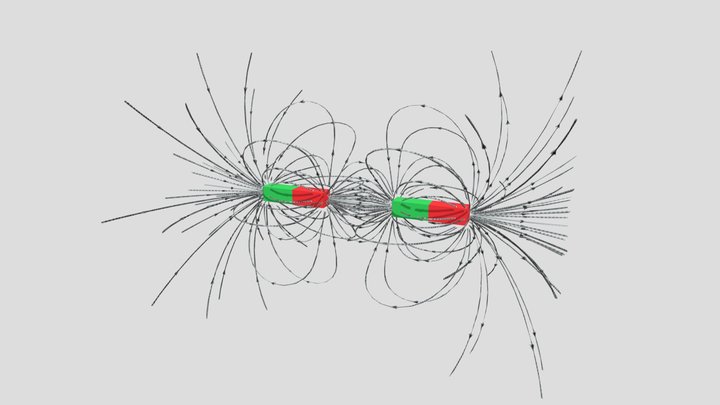 magnets_attracting_Field 3D Model