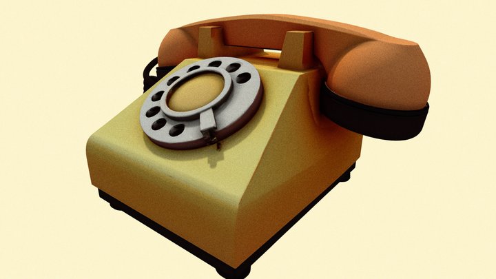 Orange Vintage Phone – Retro Style – Modèle 3D gratuit STL