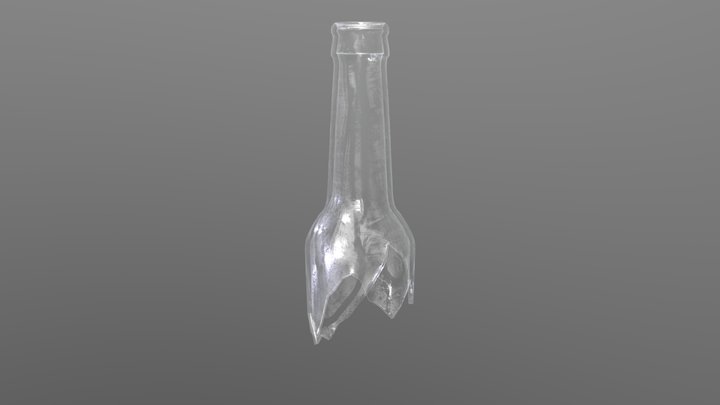 Broken Glass Bottle Weapon 3D Model