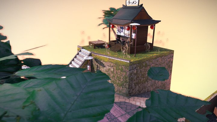 3D LowPoly - Kyoto City Scene 3D Model