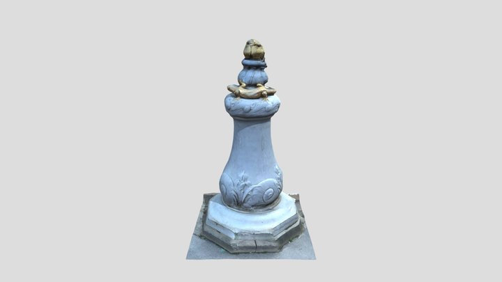 Golden Salamander Pole on Alexander III Bridge 3D Model