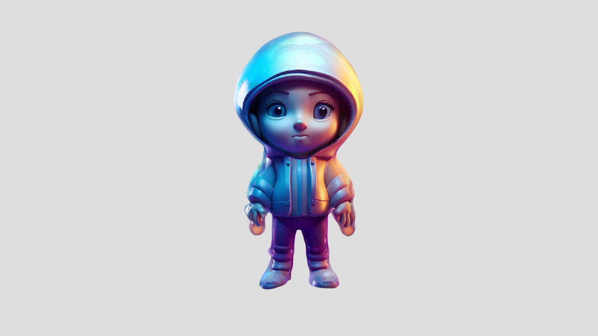 Cute little boy in a hoodie standing on a black - Download Free 3D ...