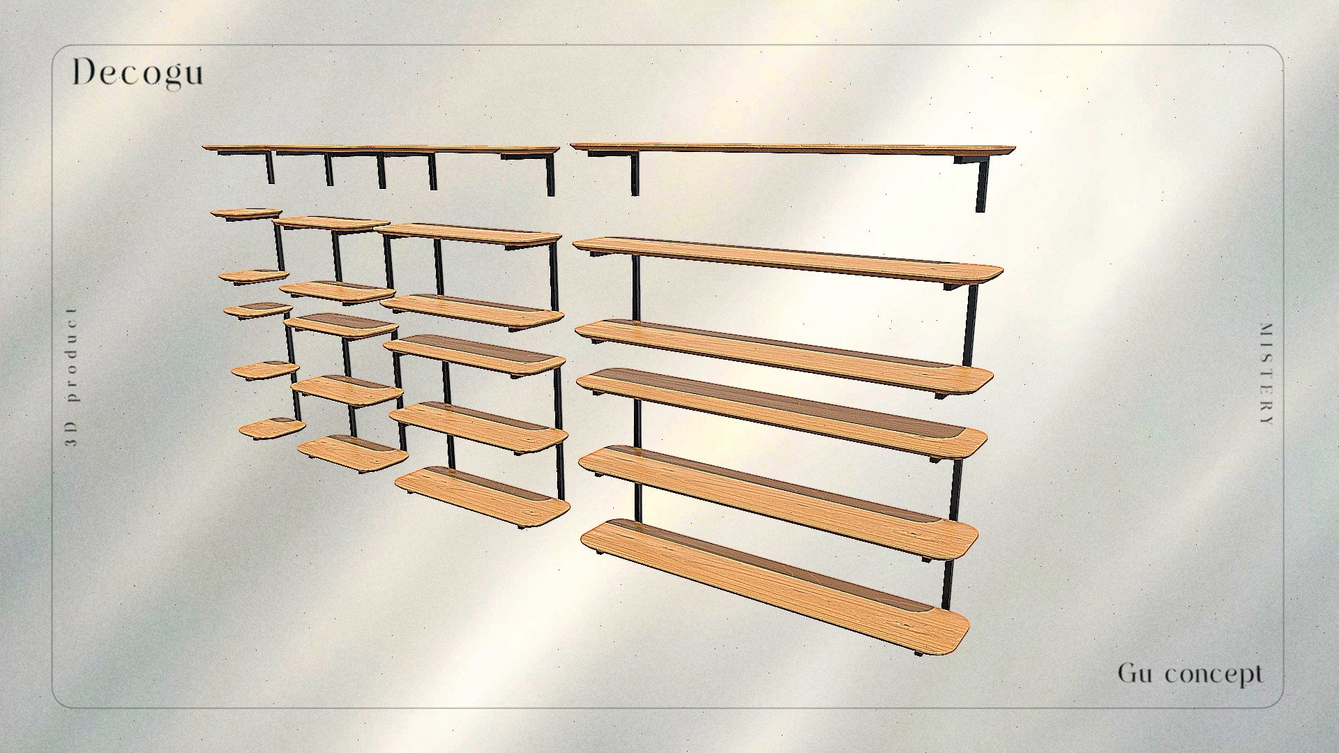 Modern Floating Wooden Shelf 3D model by Tom Au (trietau) [73d1321