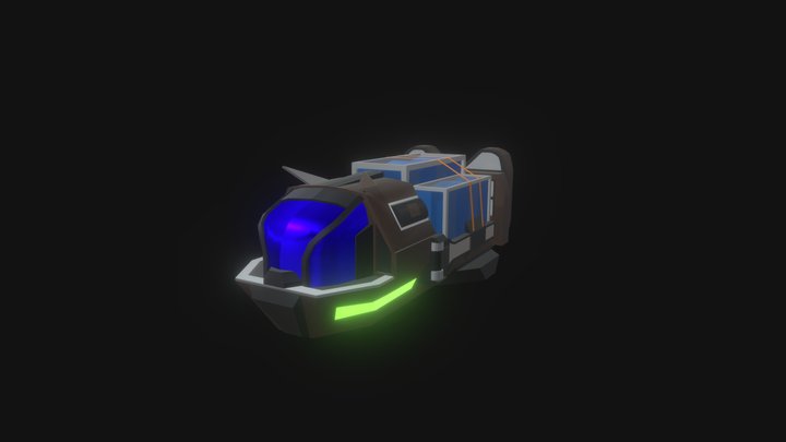 Sci Fi Cargo Ship 3D Model