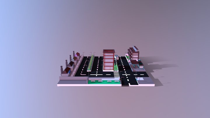Low Poly city 3D Model