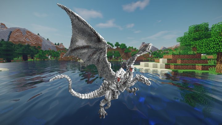 Minecraft Blue Eyes Ultimate Dragon Schematic 3D Model