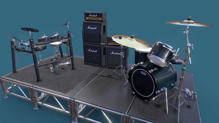 Just a Couple of Drum kits 3D Model