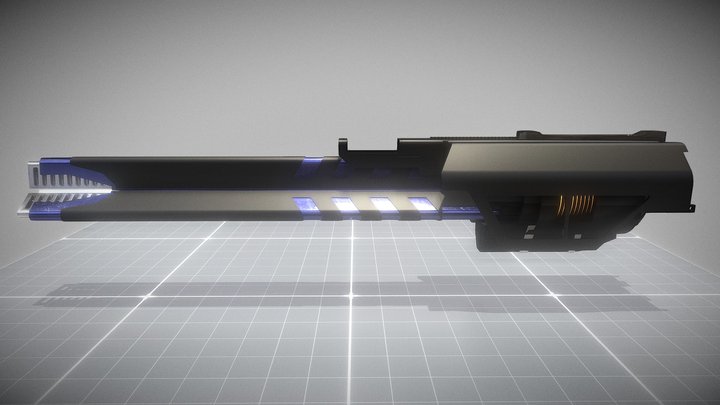 Hard surface SciFI cannon v1 3D Model