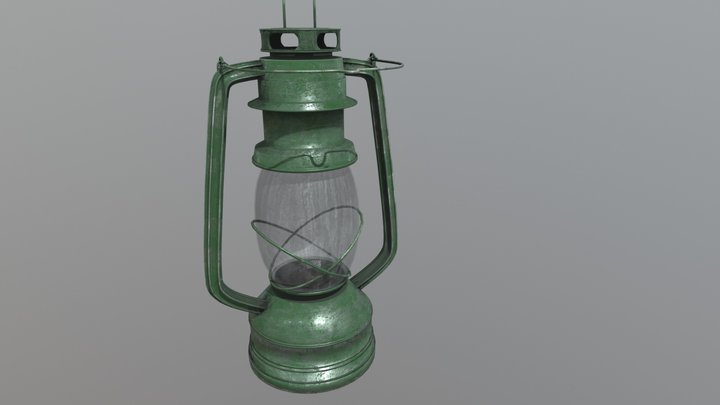Lamp Kerosene Old 3 3D Model