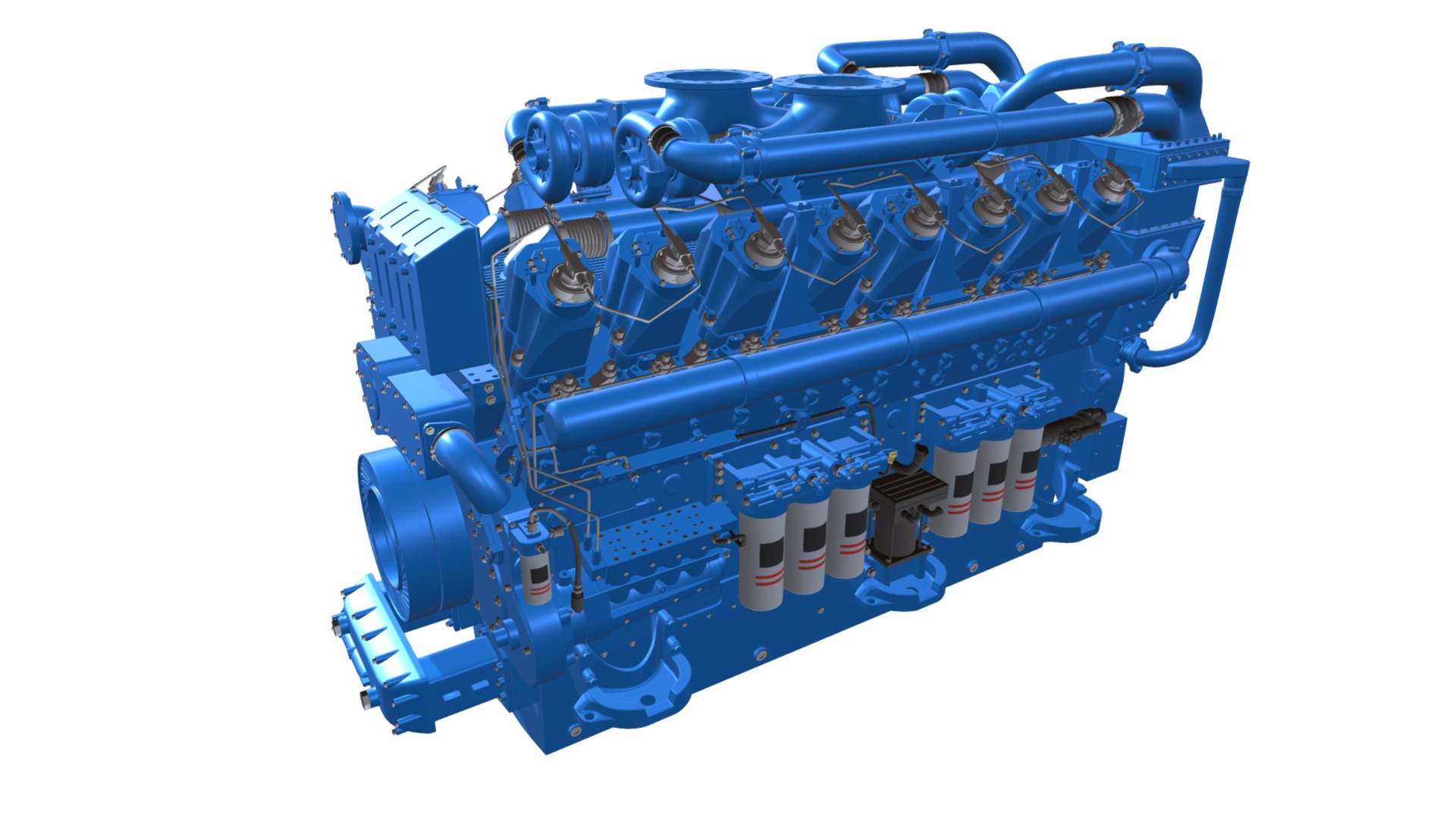 3D model V16 Engine - This is a 3D model of the V16 Engine. The 3D model is about a blue and black machine.