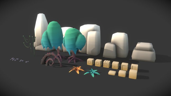 Jungle kit | Lowpoly 3D Model
