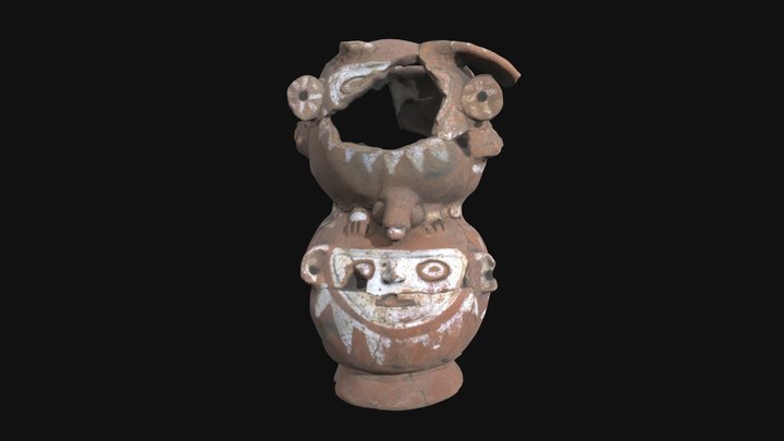 Recuay double-bodied effigy jar w/ pedestal base 3D Model