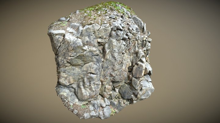 3d scanned cliff face K 3D Model