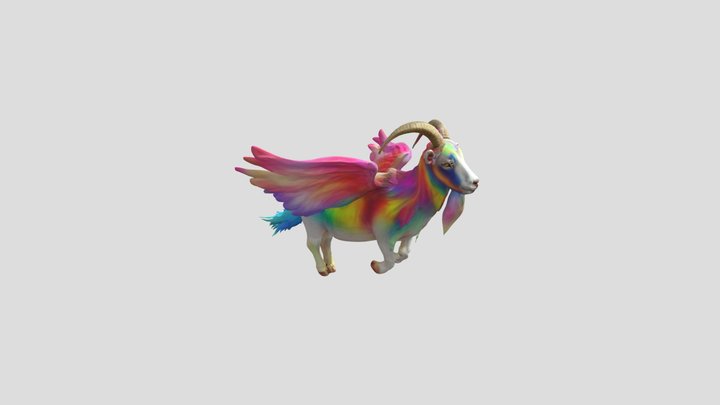 Card Title: Technicolor Dream Goat – Free 3D Model STL