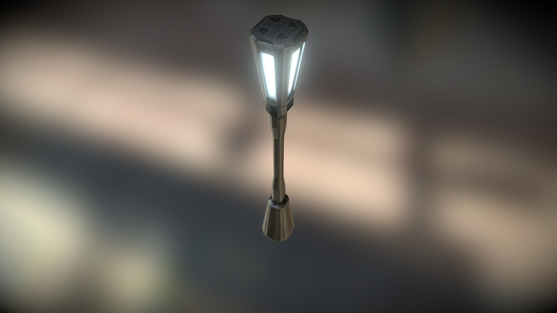 3D model Sci-Fi Streetlamp - This is a 3D model of the Sci-Fi Streetlamp. The 3D model is about a light bulb on a pole.