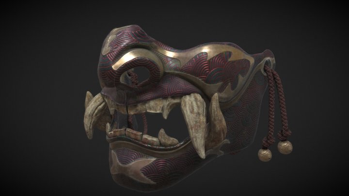 Samurai oni mask 3D Model