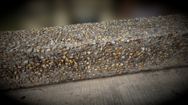 RealityScan - Gravel Concrete Curb 3D Model