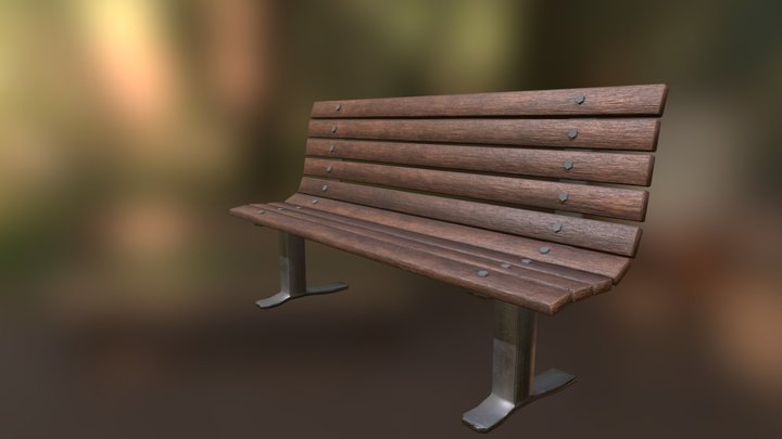 Park Bench 3D Game asset 3D Model