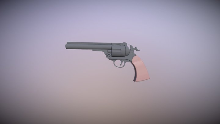 low poly revolver 3D Model