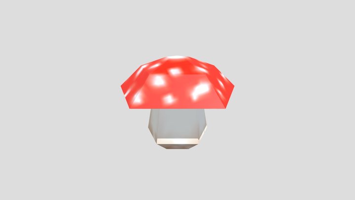 Low-Poly Amanita Muscaria Mushroom V3 3D Model