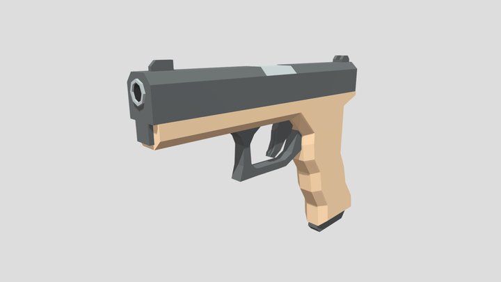 Low Poly Pistol 3D Model