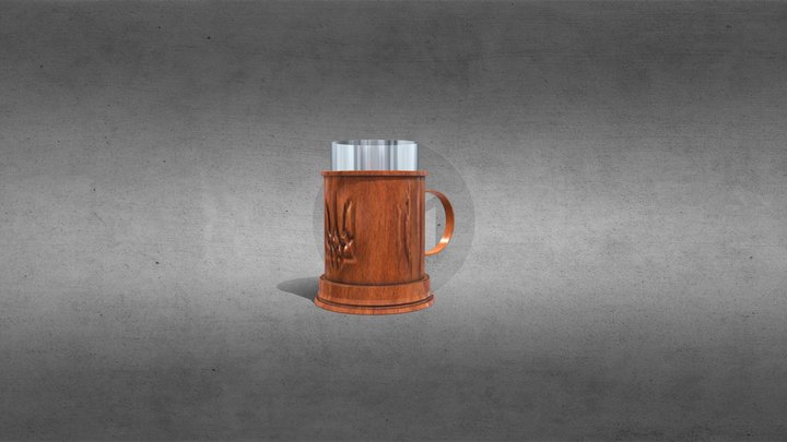Wooden ukrainian cup holder 3D Model