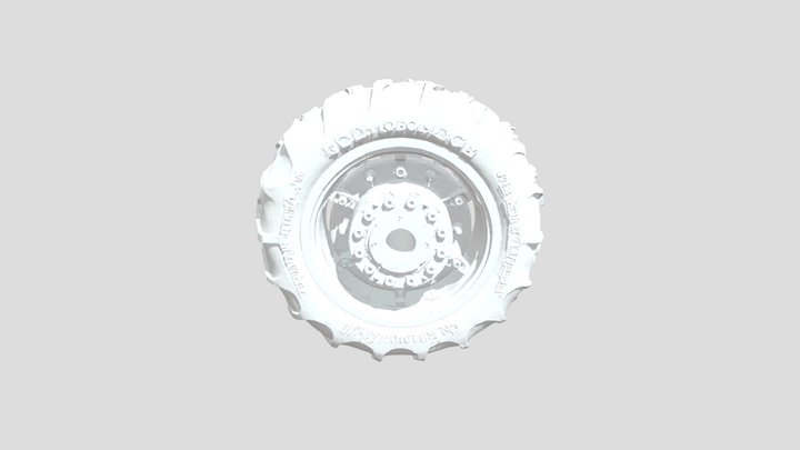 Monster Truck Transport Wheel and Tire 3D Model