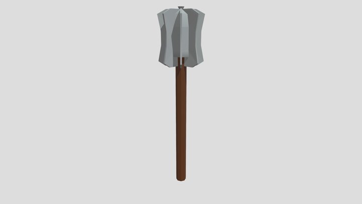 Low Poly Mace - Coloured 3D Model