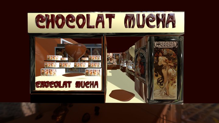 ALPHONSE MUCHA chocolate store (tienda) – Modello 3D gratuito STL