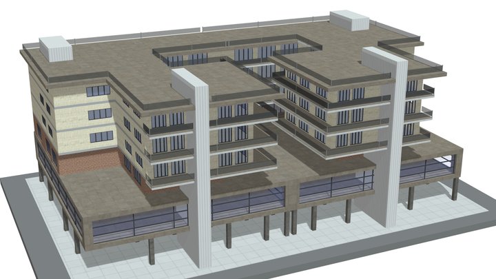 modern villa apartment house home building 3D Model