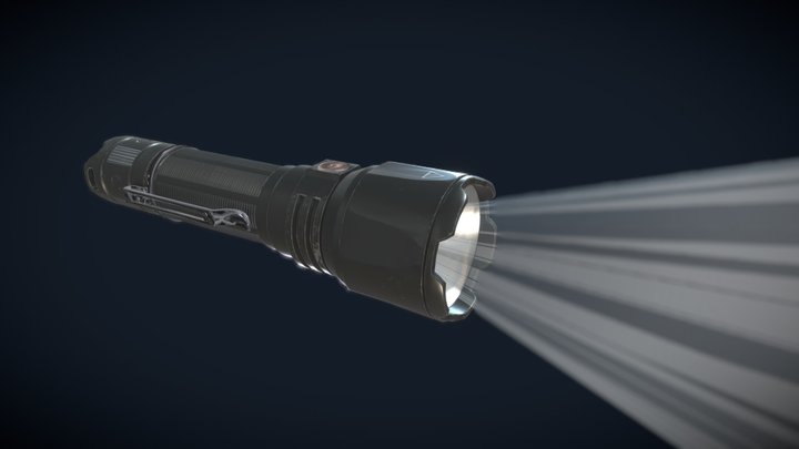 Flashlight attachment - game ready 3D Model