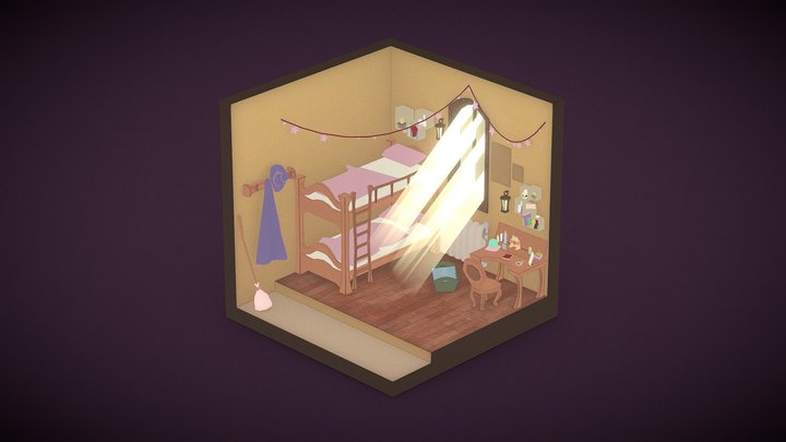 little wizard isometric dorm 3D Model