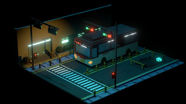 On the Night Bus 3D Model