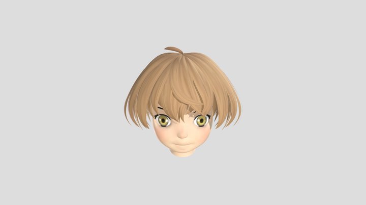 Anime Girl Head 3D Model