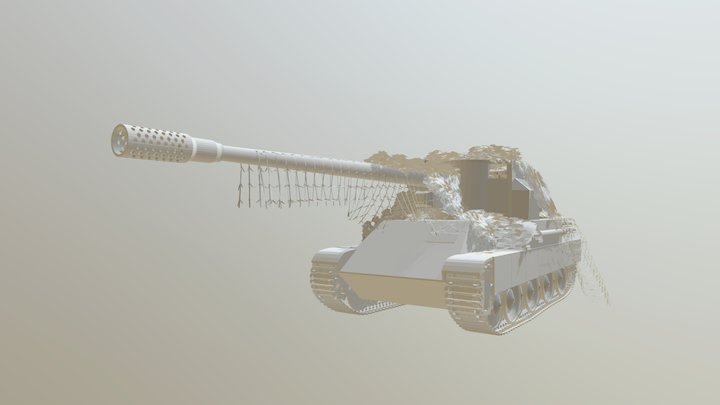 128mm PaK on Panther "Skorpion" 3D Model