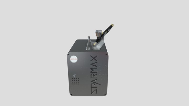 Airbrush and Compressor 3D Model