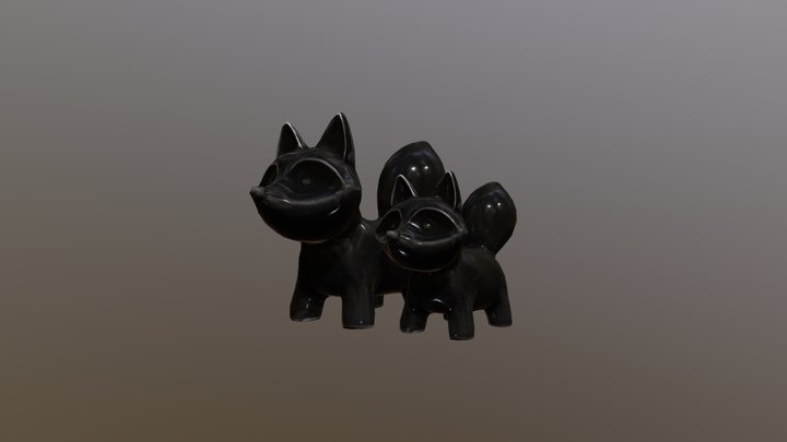 Toy Foxes 3D Model