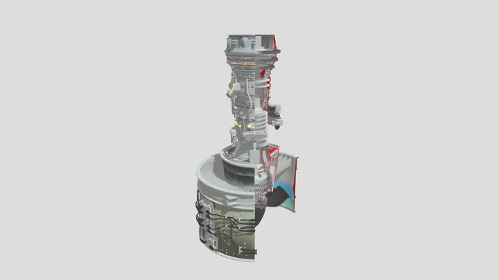 B737800 CFM ENGINE CUTAWAY 3D Model